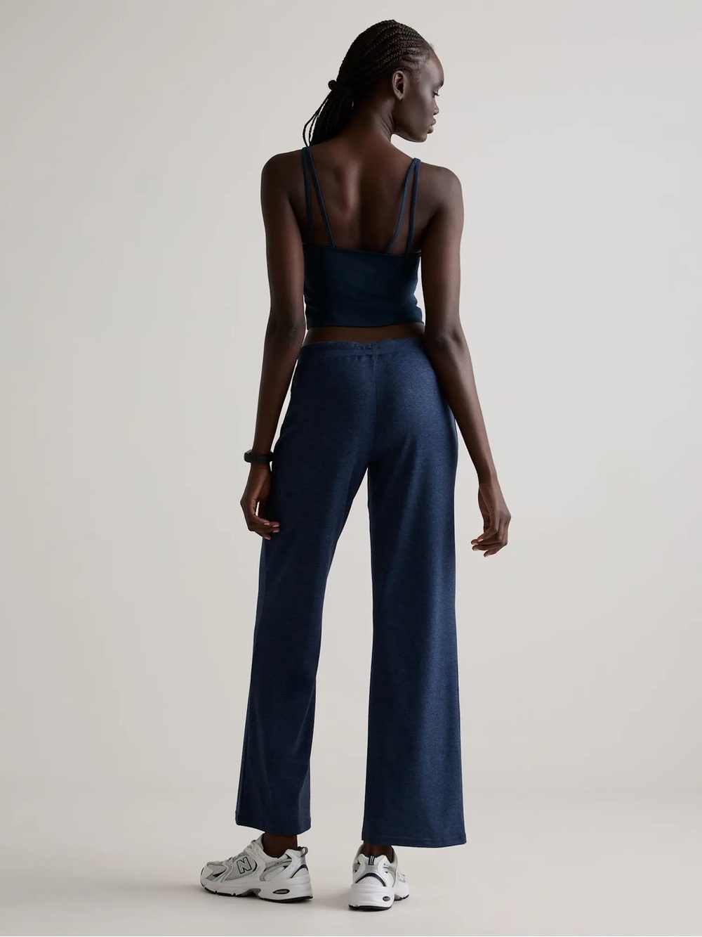 Quince Flowknit Wide Leg Pants Navy Heather S - Picture 3 of 13